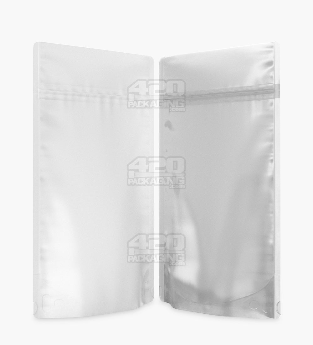 Tamper Evident | Matte White Vista PCR Mylar Bags (Tear Notch) | 5in x 8.1in - 14g - 1000 Count