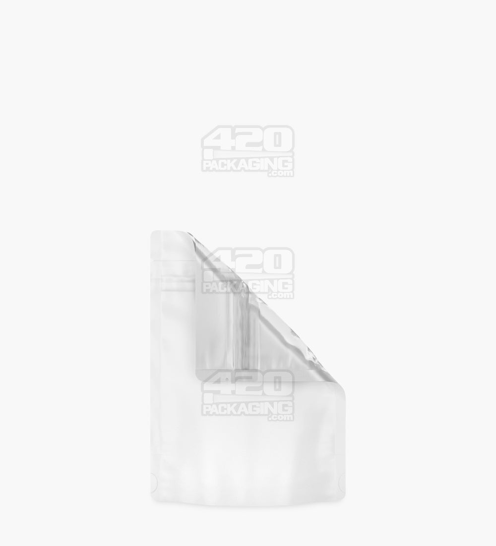 Tamper Evident | Matte White Vista Mylar Bags (Tear Notch) | 3.6in x 5in - 3.5g - 1000 Count
