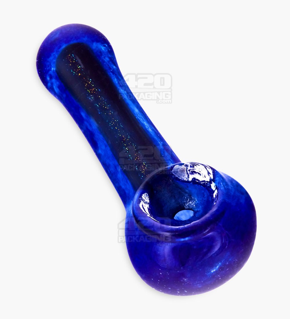 2.5in Dichro & Gold Fumed Spoon Long Glass Hand Pipe