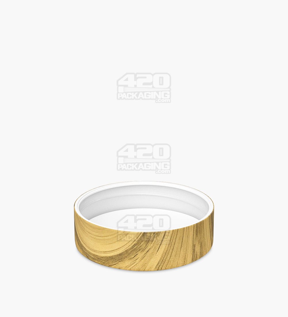 53mm Smooth Push and Turn Child Resistant Plastic Caps With Foam Liner - Teak Wood - 1000/Box - 4