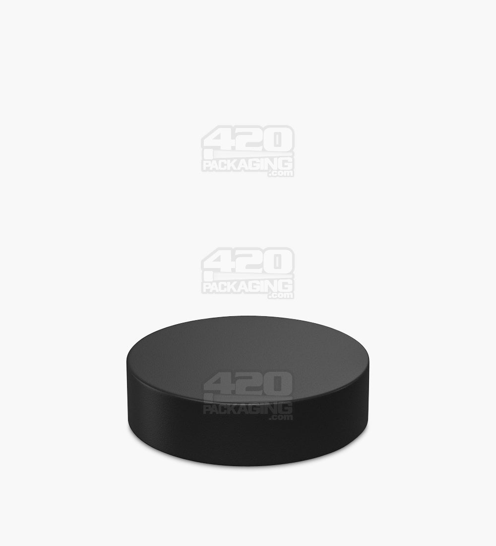 Child Resistant | Smooth Push Down & Turn Plastic Caps w/ Foam Liner | 53mm - Matte Black - 100 Count