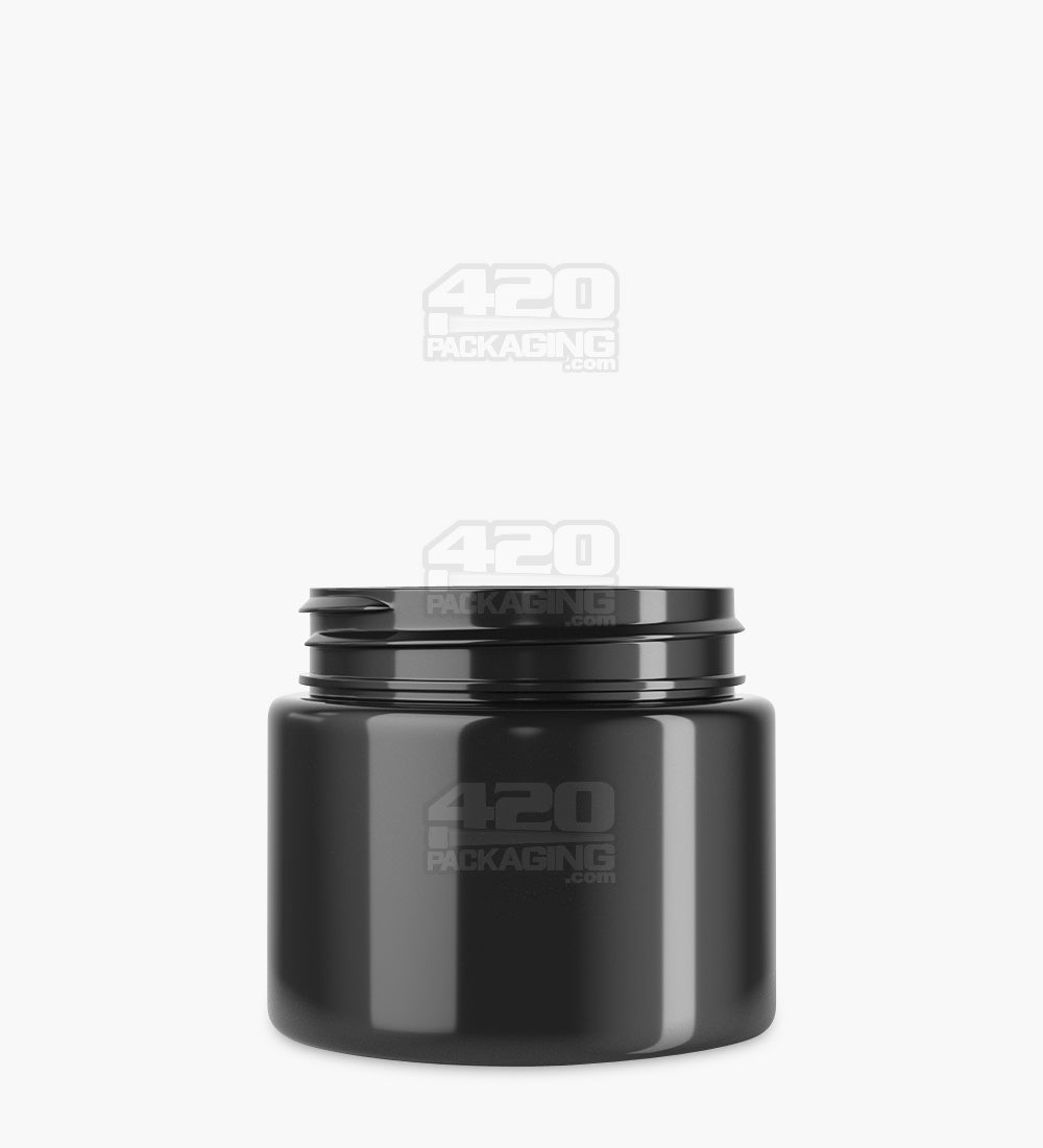 3oz Glass Jar w/ Smooth Black Screw Top Lid ; 150/case