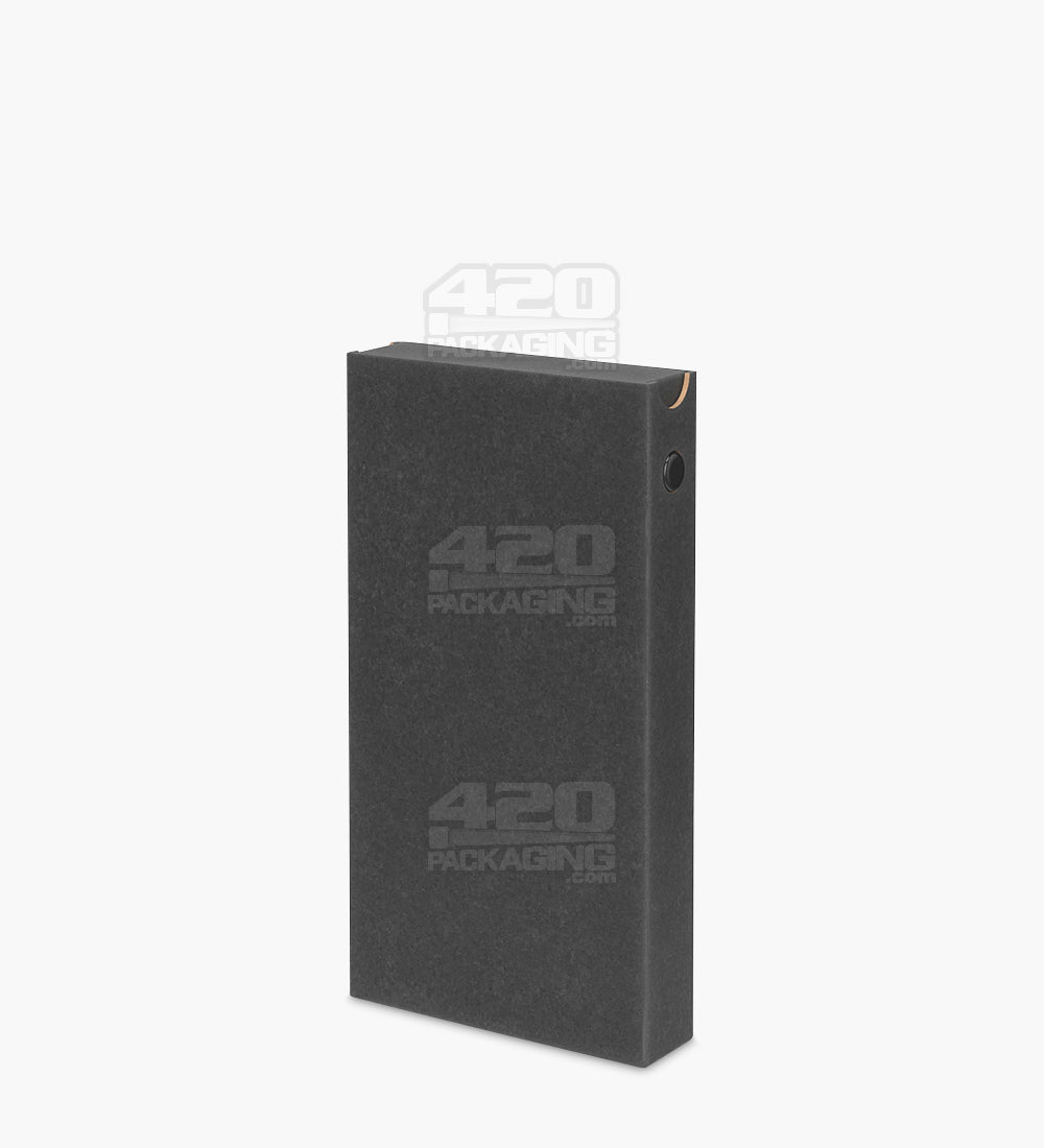 Child Resistant & Sustainable | 100% Recyclable Pre-Roll Slim Case w/ Press Button | 145mm x 77mm - Black Cardboard - 100 Count
