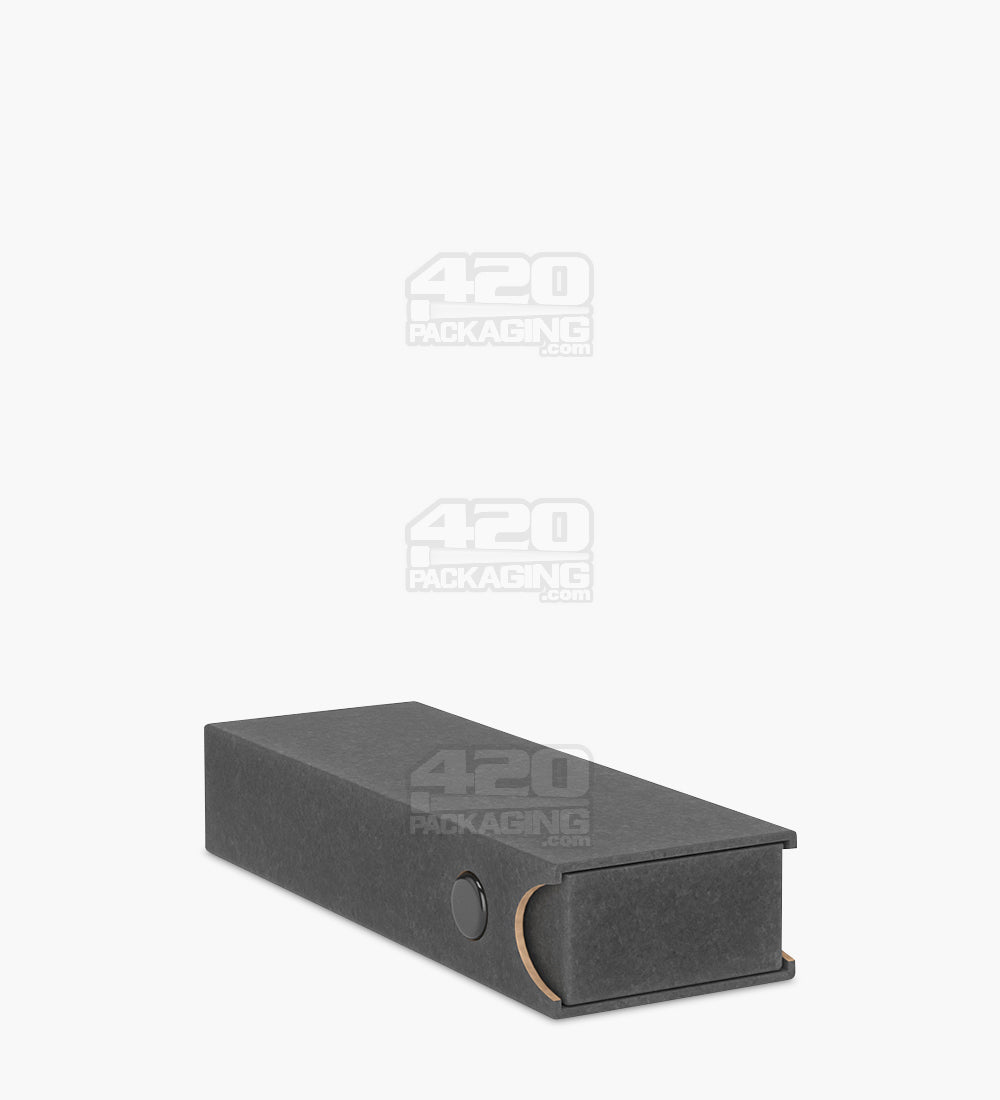Child Resistant & Sustainable | 100% Recyclable Slim Cardboard Vape Cartridge Box w/ Press Button & Foam Insert | 100mm - Black - 100 Count
