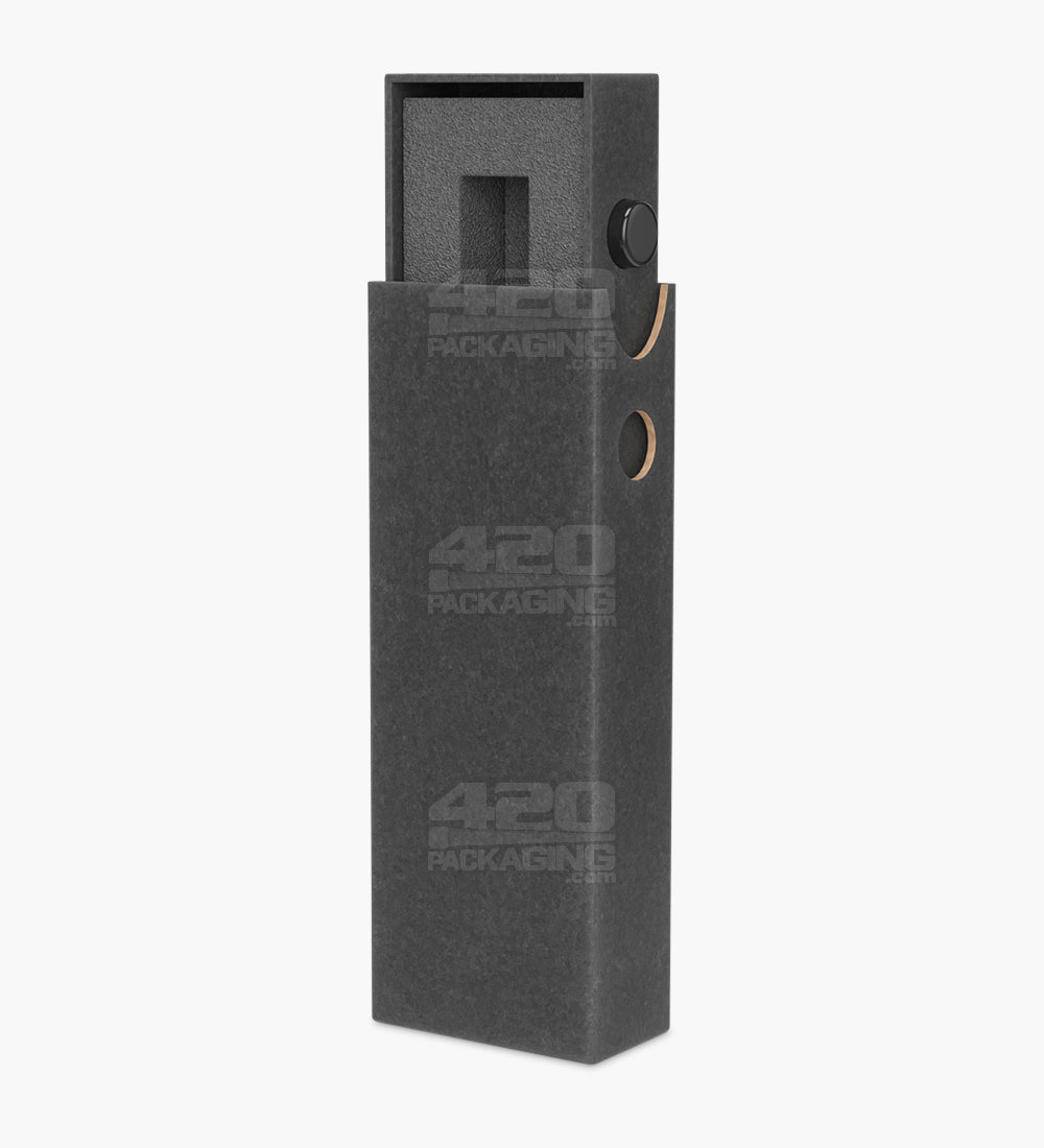Child Resistant & Sustainable | 100% Recyclable Slim Cardboard Vape Cartridge Box w/ Press Button & Foam Insert | 100mm - Black - 100 Count