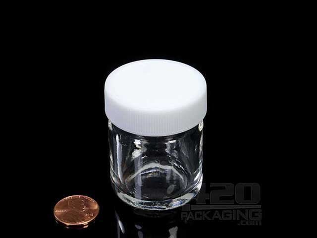 1oz Glass Screw Top Jars With White Lid 252-Box - 2