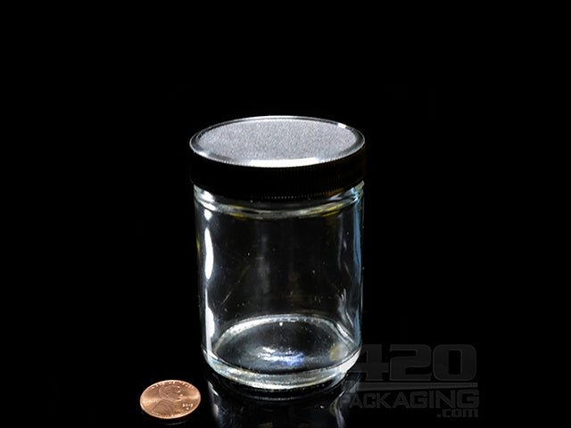 4oz Glass Screw Top Jars With Black Lid 120-Box - 2