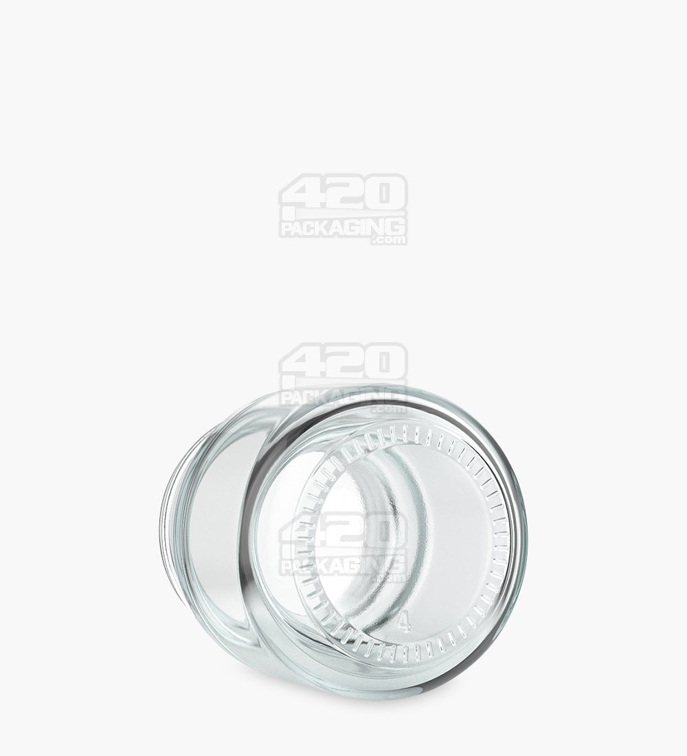 Child Resistant Rounded 2oz Base Clear Glass Jars With Black Lid 200/Box - 5