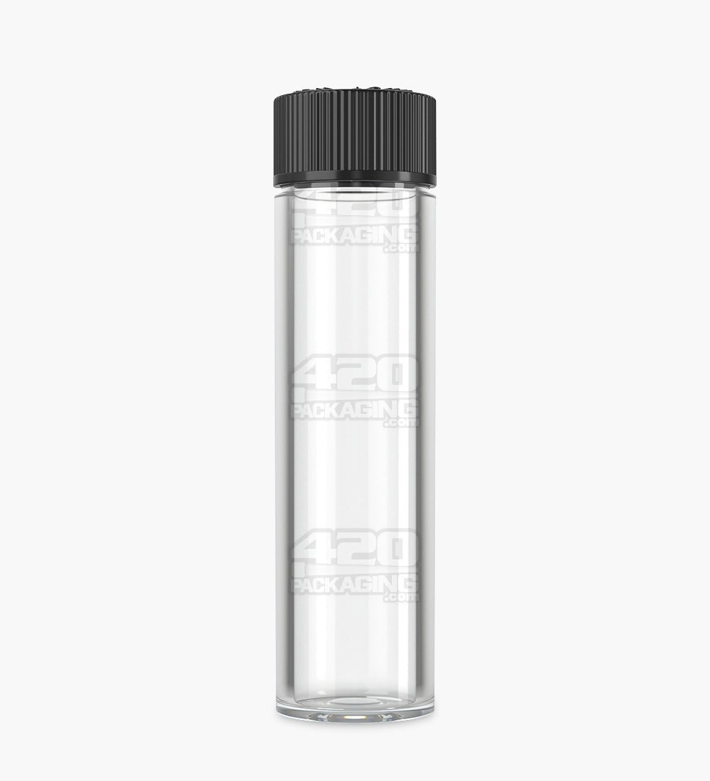 Child Resistant Push & Turn Clear Vape Cartridge Tube With Black Cap B00/Box - 1