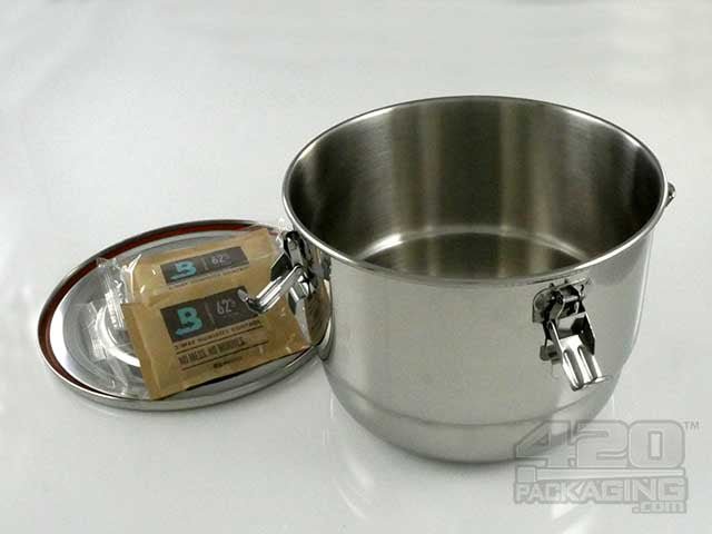 8 Liter C-Vault Metal Storage Jar With Boveda Packs - 3