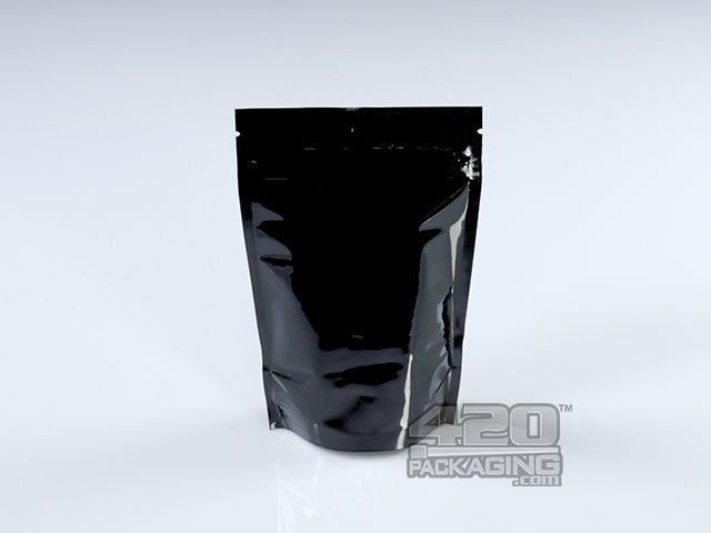 Black-Black 4" x 6" Mylar Stand Up Pouch Zip Bags 1000/Box - 1