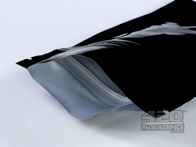 Black-Black 3" x 5" Mylar Stand Up Pouch Zip Bags 1000/Box - 4