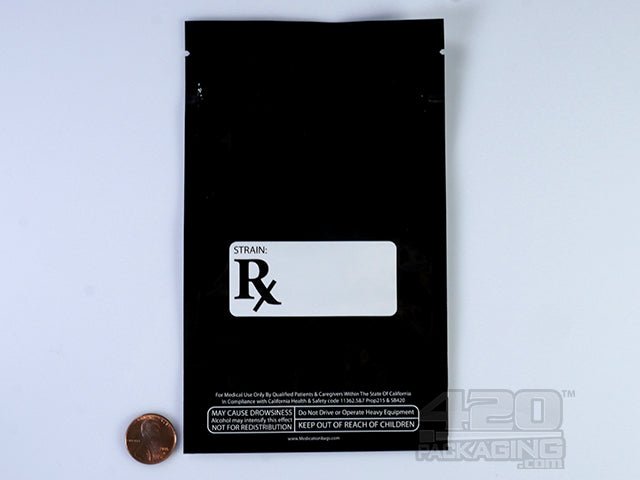 Black-Clear 4" x 6" Mylar Stand Up Pouch Zip Bags 100/Box USA print - 2