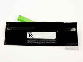 Black-Clear 9" x 3" CA Print Flat Seal Zip Bags (Pre Roll & Syringe) 1000/Box - 3