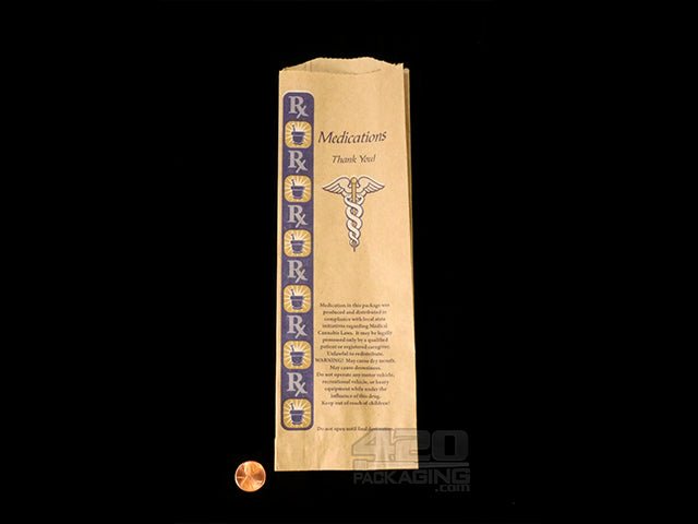 Small Natural Paper Medication Exit Bags 1000/Box - 2