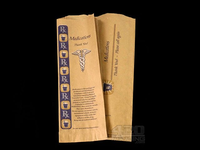 Small Natural Paper Medication Exit Bags 1000/Box - 1