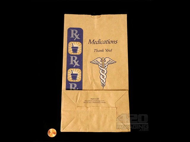 Extra Large Natural Paper Medication Exit Bags 1000/Box - 2