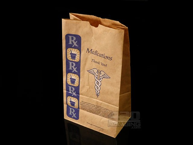 Extra Large Natural Paper Medication Exit Bags 1000/Box - 3
