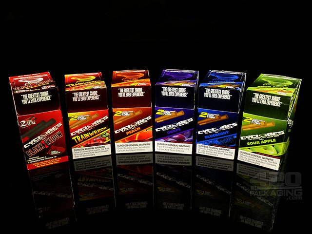 Cyclones Cigar Flavored Pre Rolled Cones 24/Box Blakk Widow- Red Wooden Tip - 3