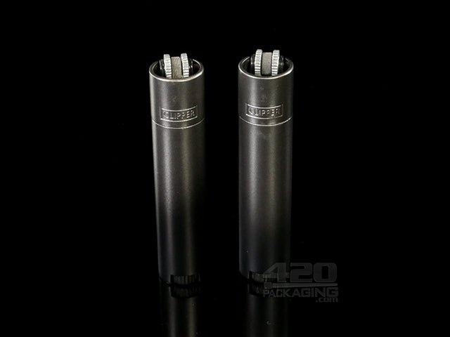 Black Gradient Metal Clipper Lighters 12/Box - 1