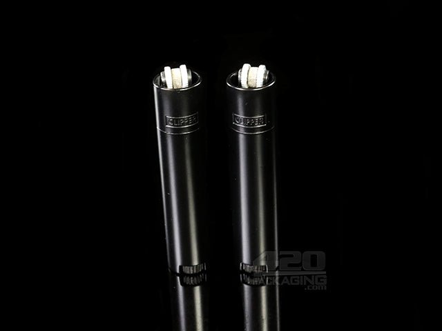 Matte Black Metal Clipper Lighters 12/Box - 1