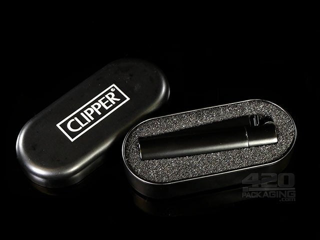 Matte Black Metal Clipper Lighters 12/Box - 4