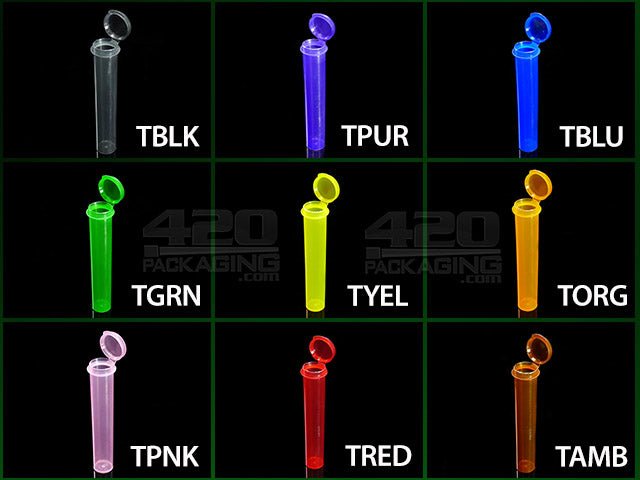 98mm Transparent Mix Plastic J-Tubes (VL13H) 1000/Box - 4