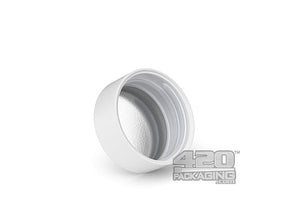 38mm Smooth Push and Turn Child Resistant Plastic Caps With Foil Liner - White - 320/Box - 3