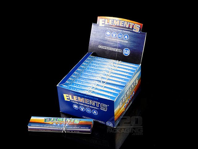 Elements Connoisseur King Size Slim Rolling Papers Plus Tips 24/Box - 1