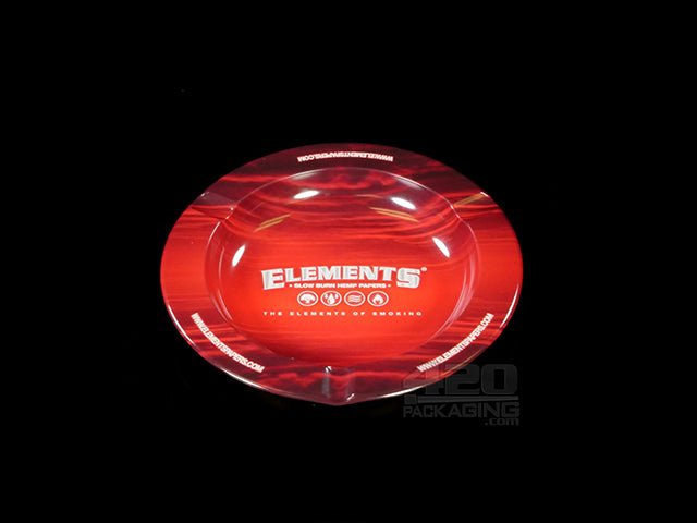 Elements Red Mini Round Metal Ashtray - 1