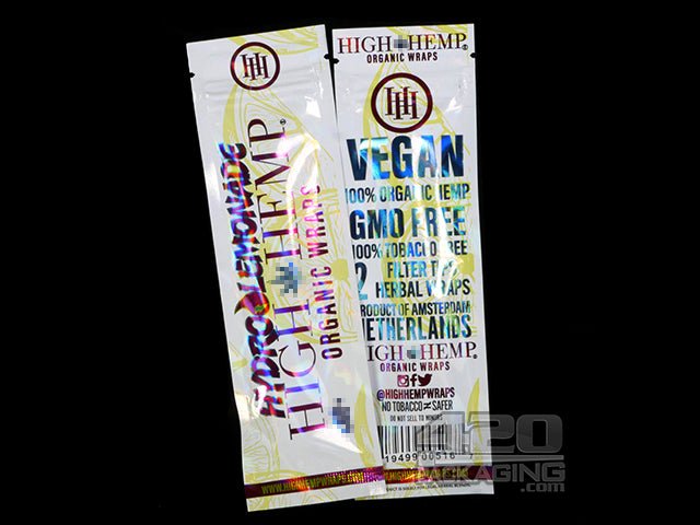 High Hemp Hydro Lemonade Flavored Organic Hemp Wraps 25/Box - 2