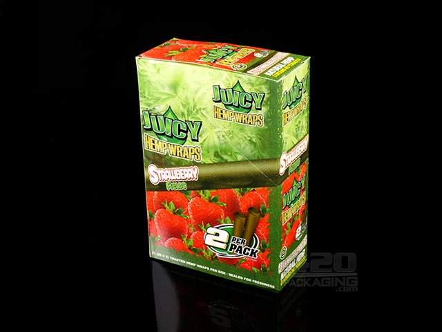 Juicy Strawberry Fields Flavored Hemp Wraps 25/Box - 2
