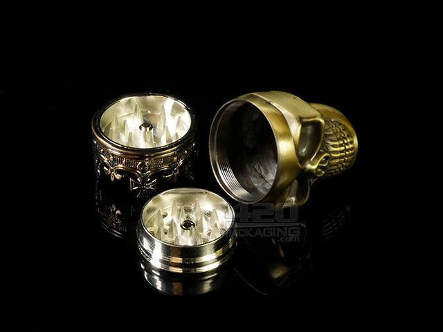 King Skull Three Piece Metal Grinder 6/Box - 3