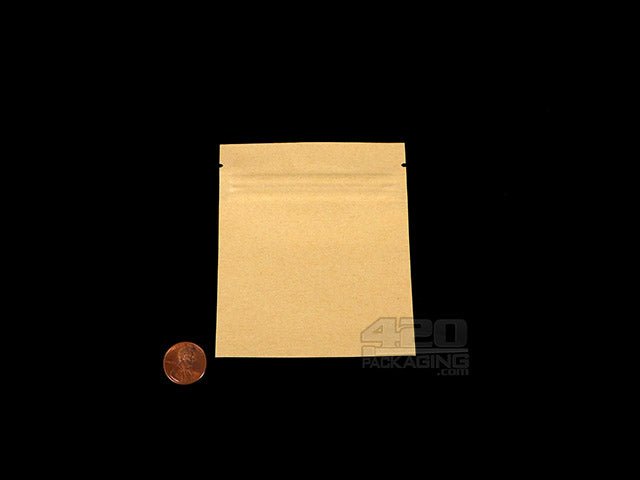 Kraft-Kraft 3.4" x 4" Mylar Flat Seal Zip Bags (1.0 grams) 1000/Box - 2