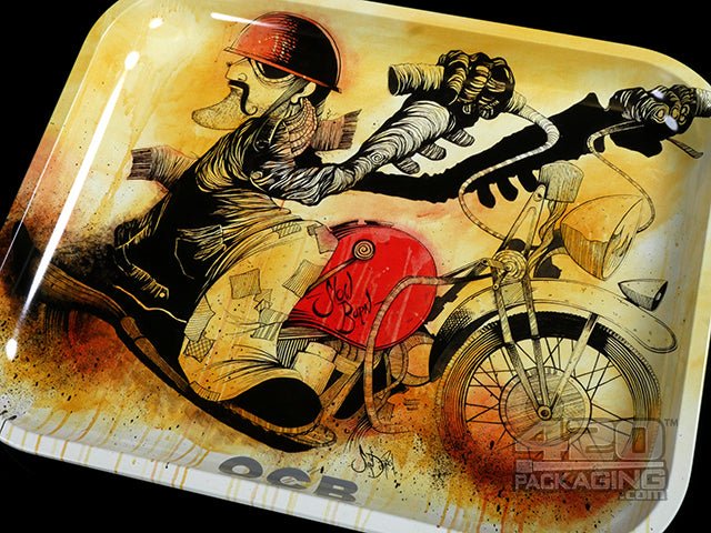 OCB Large Slow-Burn Motorcycle Rolling Tray - 3