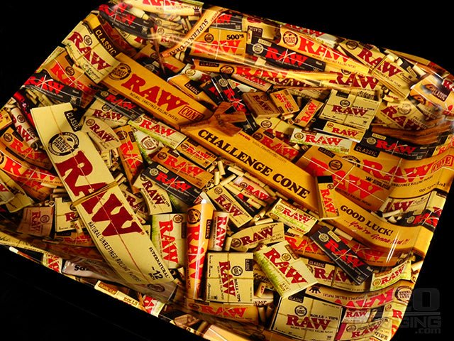 RAW Collage Design Large Metal Rolling Tray 1/Box - 3