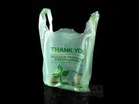 1-6 Size Green Plastic T-Shirt Bag 500/Box - 3