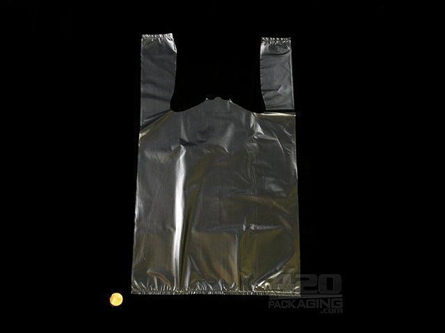 1-6 Size Black Heavy Duty T-Shirt Bag 500/Box - 2
