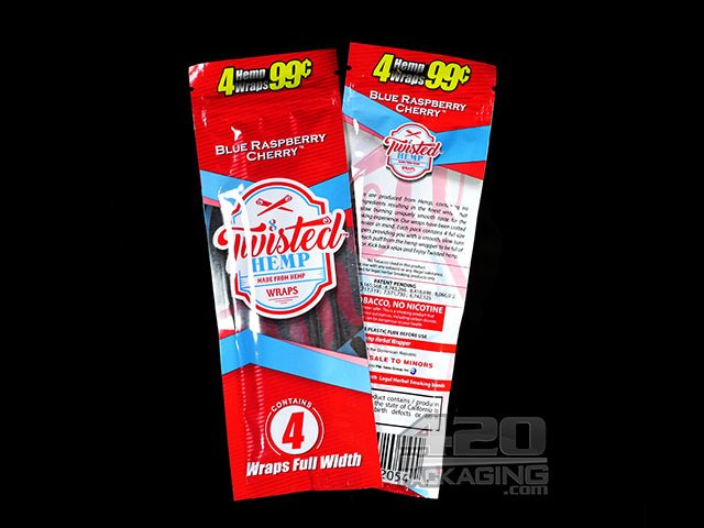 Twisted Blue Raspberry Cherry Flavored Hemp Wraps 15/Box - 3