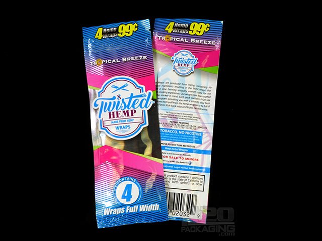 Twisted Tropical Breeze Flavored Hemp Wraps 15/Box - 3