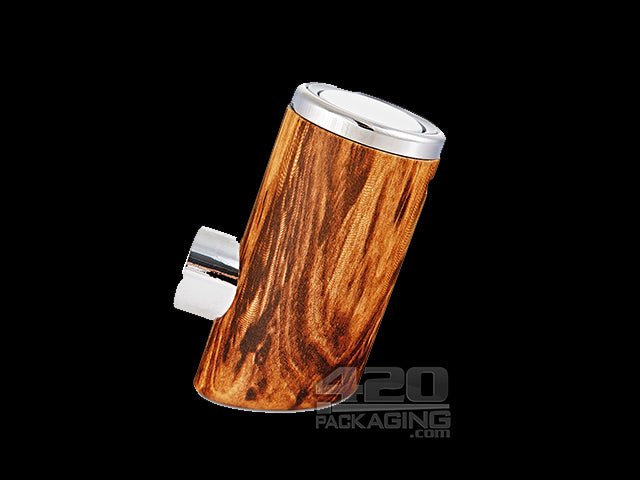 "Old Man's Pipe" Shaped Heavy Vertical Vape Cartridge Battery - Oak Wood - 2