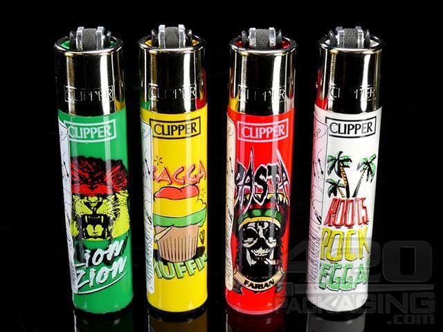 Clipper Lighter Rasta Design 48/Box - 1