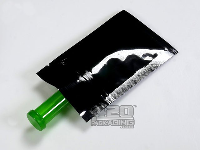 Black-Clear 3.6" x 5" Mylar Stand Up Pouch Zip Bags 100/Box - 4