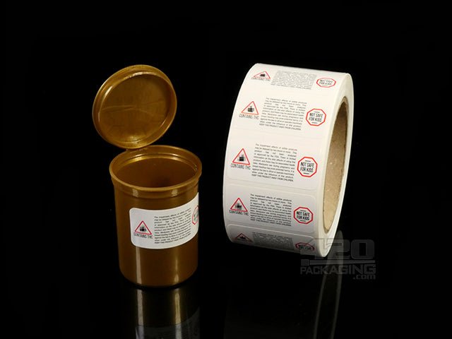Massachusetts Edibles Contains THC - Not Safe For Kids Warning Labels 1000/Roll - 3