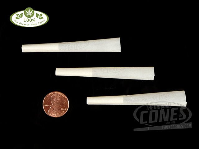 70mm Single Size Organic Hemp Cones®- 26mm Filter (0.4 Grams) 1000/Box - 3