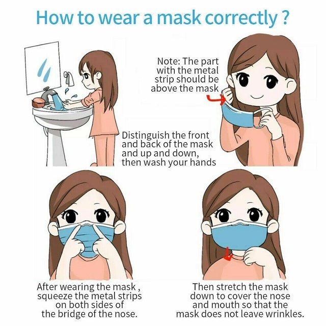 Disposable Blue Face Mouth Mask 3-Ply Ear Loop (50/Box) - 4