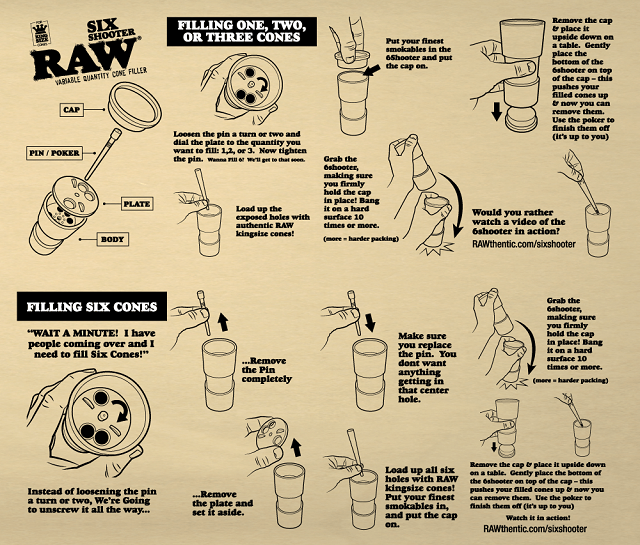 RAW Six Shooter King Size Cone Filler - 4