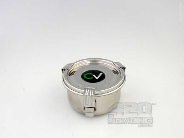 .175 Liter C-Vault Small Air Tight Metal Storage Jar With Boveda Pack - 1