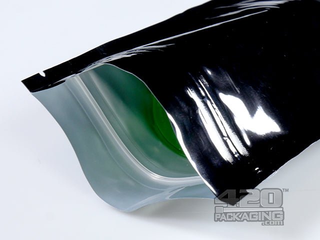 Black-Black 4" x 6" Mylar Stand Up Pouch Zip Bags 1000/Box - 4
