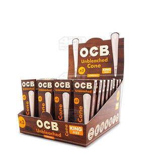 OCB King Size Pre Rolled Paper Cones Display Case - 1